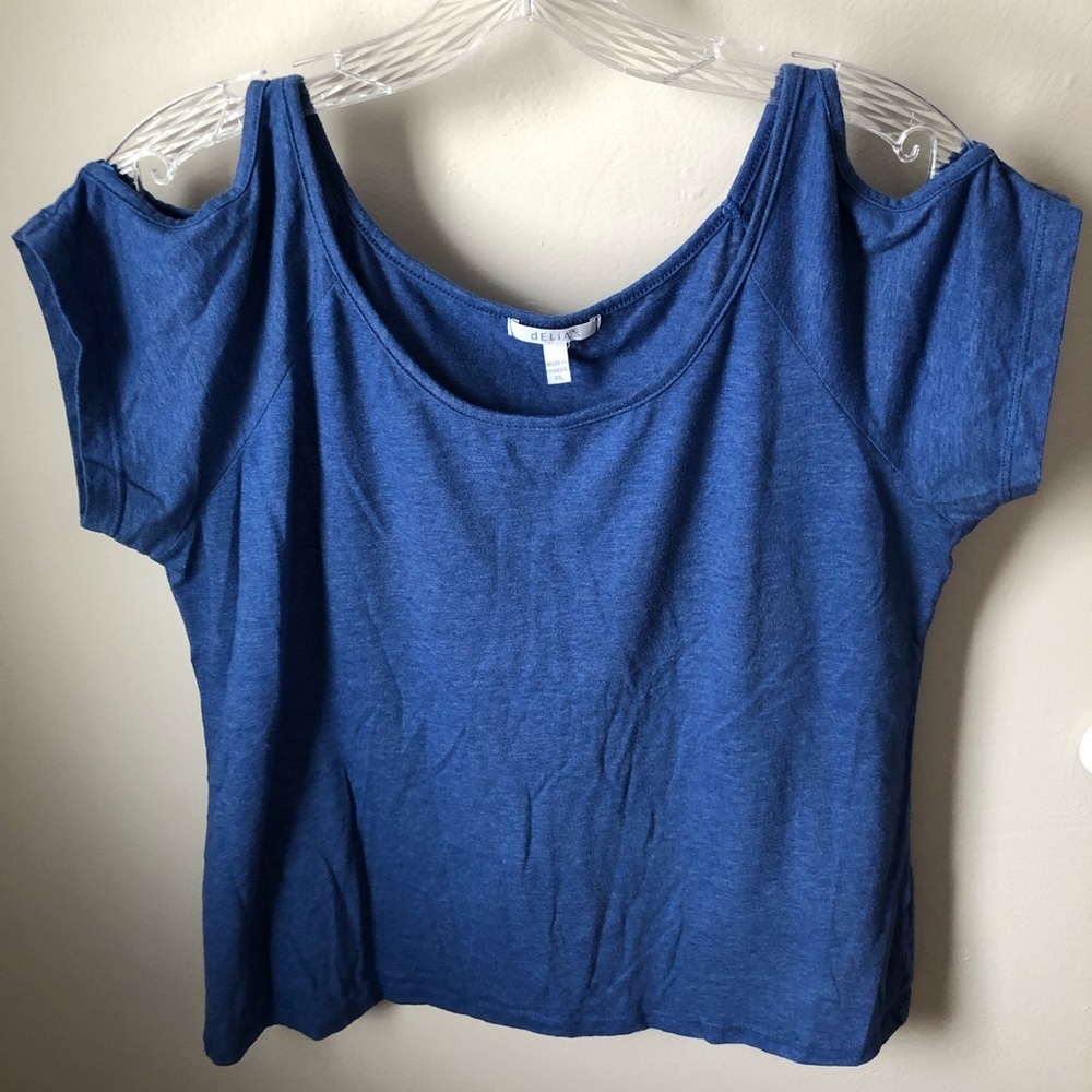 delia*s Royal Blue Shirt with Sleeve Cutouts